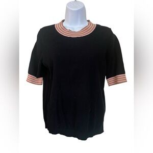 Boden Women's Short Sleeve Emilia Cotton Knit Crew T-Shirt Small Black